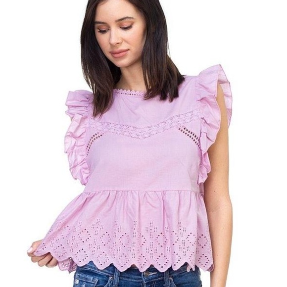⚡️Sale⚡️Sleeveless Ruffle Trim Top - Picture 1 of 4